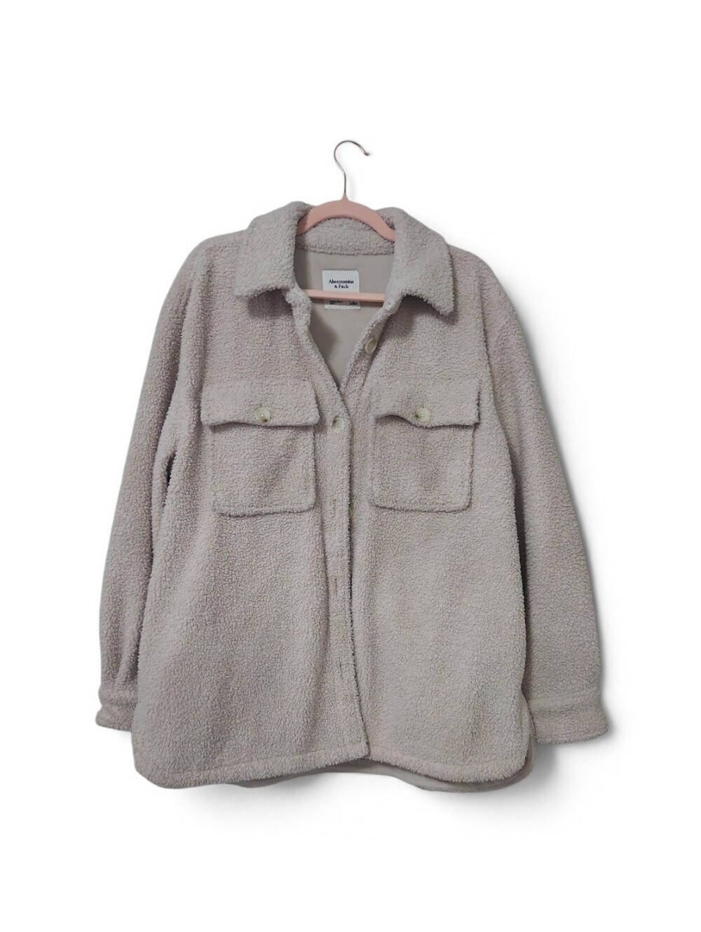 Abercrombie & Fitch Off-White Sherpa Shacket - Picture 2 of 10
